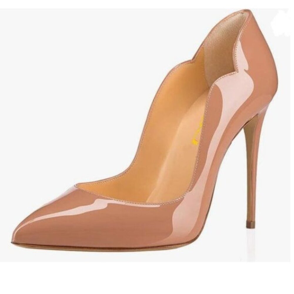 FSJ Nude Pointed Toe High Heels Sexy Stiletto Pumps Office Lady Dress Shoes